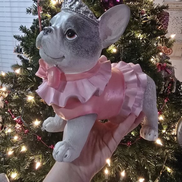 Humane Society French Bulldog Frenchie Princess Pink Tiara Valentine Figurine 12 - Picture 3 of 7